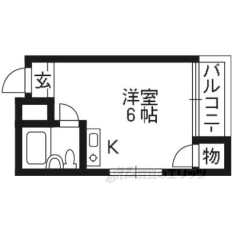 マンショングリーン(ワンルーム/1階)の間取り写真