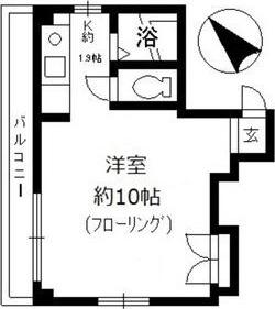 シェリーアルモン(1K/1階)の間取り写真