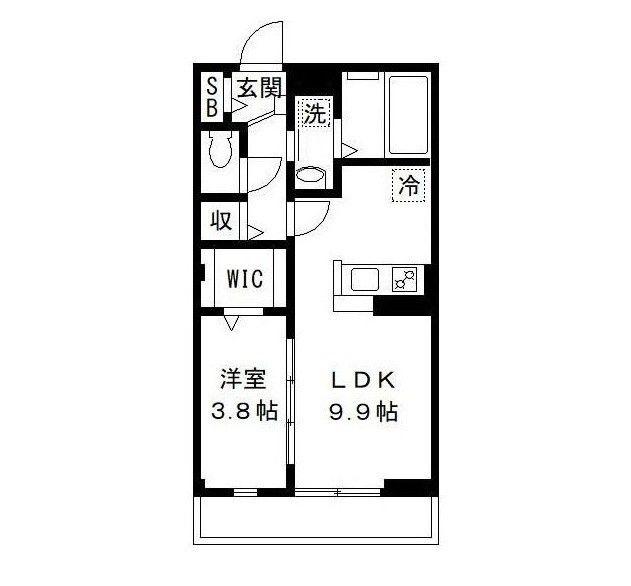 オークス塚田(1LDK/2階)の間取り写真