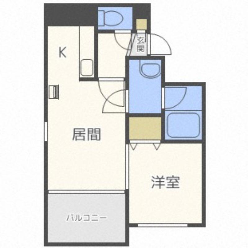 カハラコートセカンド(1LDK/5階)の間取り写真