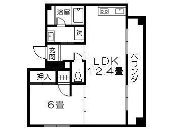 マイロード甲南(1LDK/2階)の間取り写真