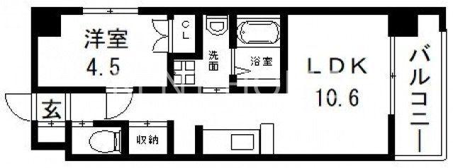 PHOENIX CLOVE TOMOI(1LDK/8階)の間取り写真