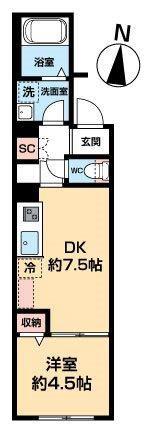 NEXAS EBARA(1DK/3階)の間取り写真