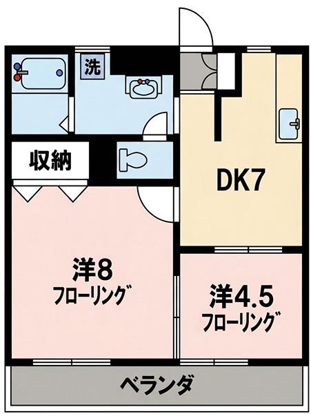 メロウウッド(2DK/2階)の間取り写真