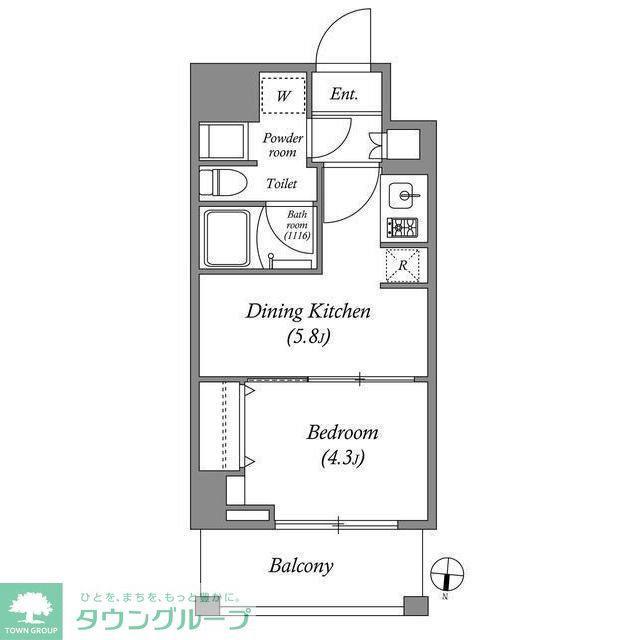 ES-GRANDE錦糸町ザ・クラス(1DK/10階)の間取り写真