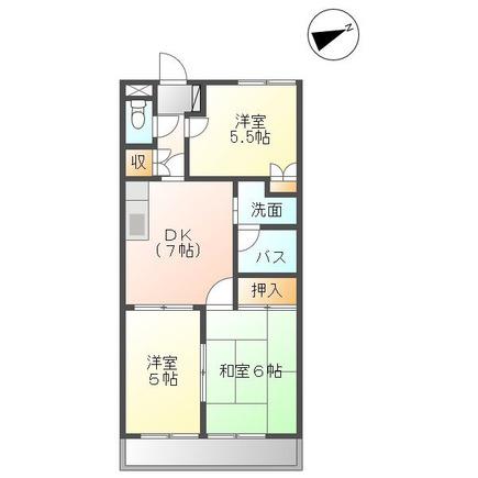 ルベール栄(3DK/1階)の間取り写真