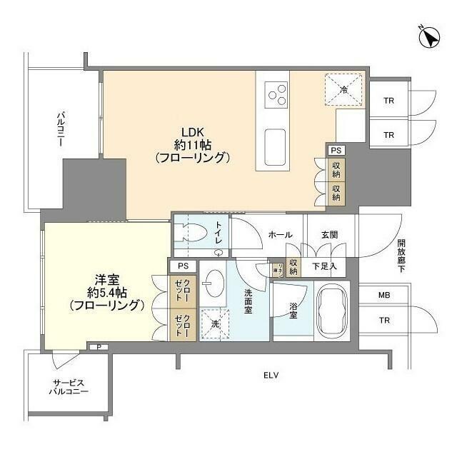 ブランズ愛宕虎ノ門(1LDK/8階)の間取り写真