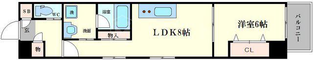 ジューム南森(1LDK/3階)の間取り写真