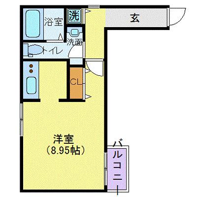 MODULOR赤坂(1K/4階)の間取り写真