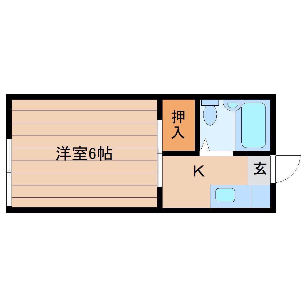 恵荘(1K/2階)の間取り写真