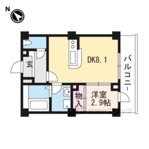 ベルメゾンFⅡ(1LDK/4階)の間取り写真