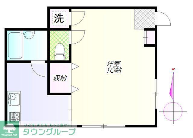 ウイング塩山(1DK/2階)の間取り写真