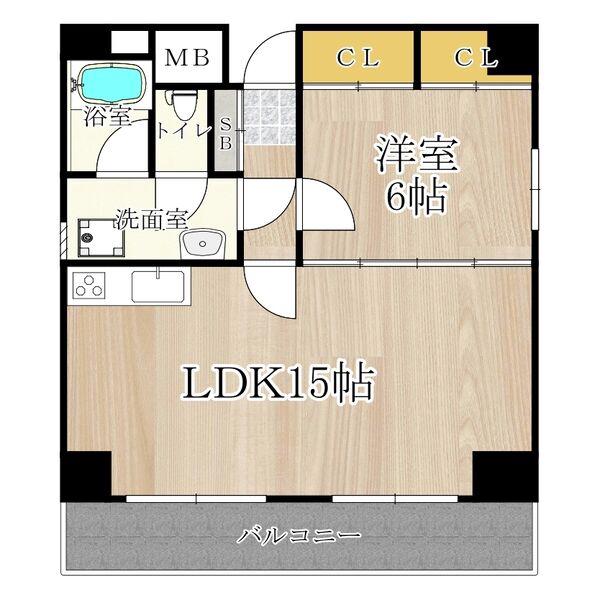 アプリコ(1LDK/6階)の間取り写真