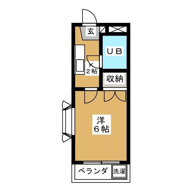 パール世田谷(1K/3階)の間取り写真