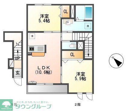 プレアデス(2LDK/2階)の間取り写真