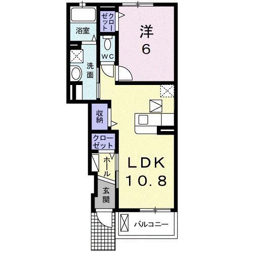 サンヒルズ井の株(1LDK/1階)の間取り写真