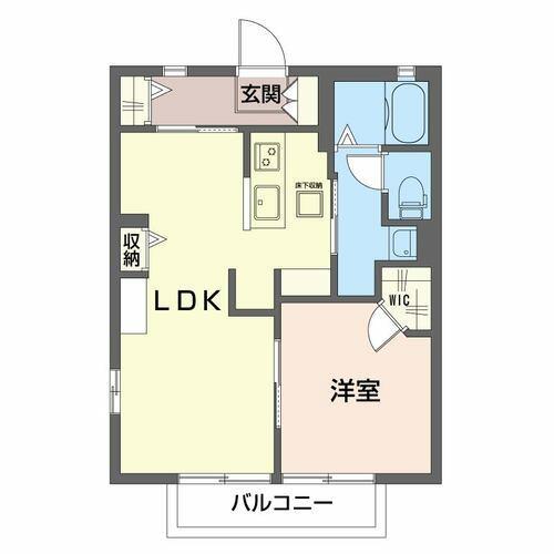エクセル弐番館(1LDK/1階)の間取り写真