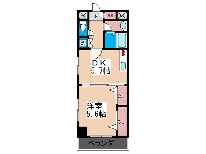 PLAZZO HASHIMOTO 3RD(1DK/7階)の間取り写真