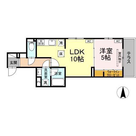 D-ABANICO(1LDK/1階)の間取り写真