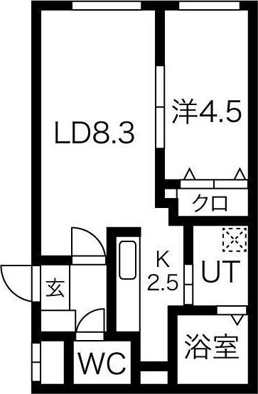 トレフル菊水(1LDK/3階)の間取り写真