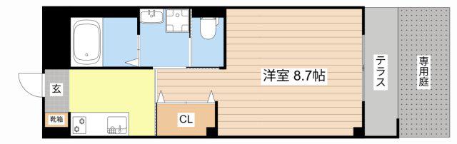 オリーブ(1K/1階)の間取り写真