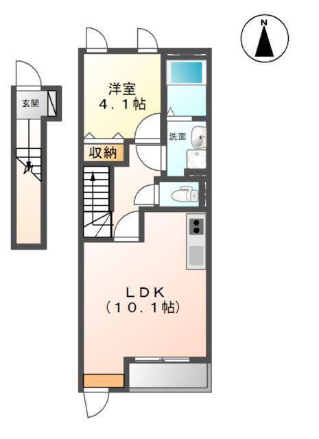 サンクレール(1LDK/2階)の間取り写真