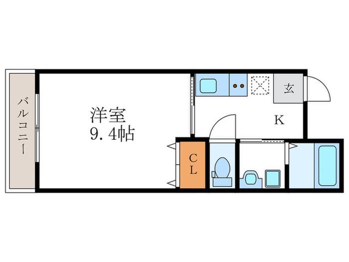 MESA VERDE 桂 A棟(1K/1階)の間取り写真