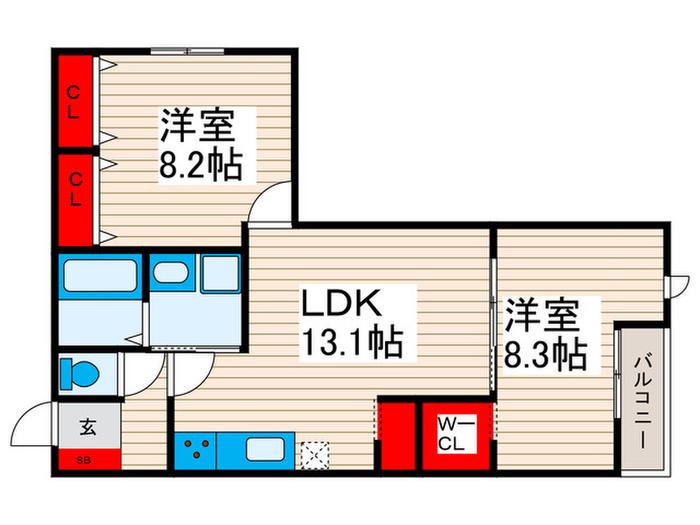高砂8丁目計画(2LDK/1階)の間取り写真