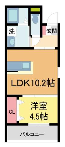 ベリーハイム今津(1LDK/2階)の間取り写真