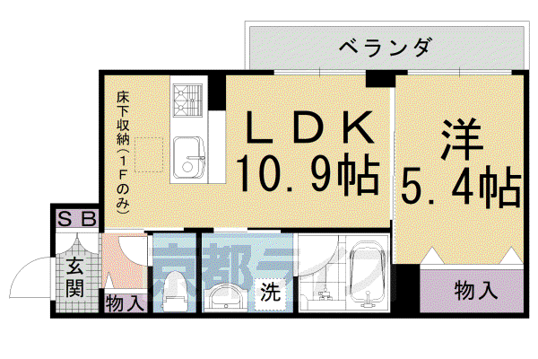 シャーメゾン ヴェール・クレール(1LDK/1階)の間取り写真