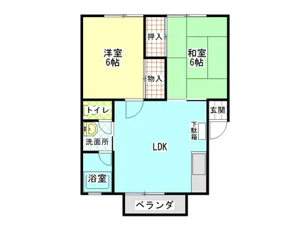 メゾン・ド・アムールA(2LDK/2階)の間取り写真