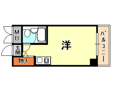 コスモプラザ三宮(ワンルーム/2階)の間取り写真