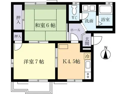 前山一番館(2DK/2階)の間取り写真