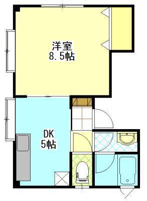メゾンド菅原三八B(1DK/1階)の間取り写真