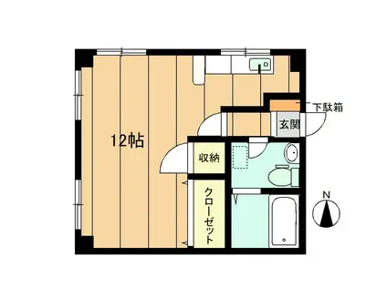 キャプテンコート南富士(1K/3階)の間取り写真