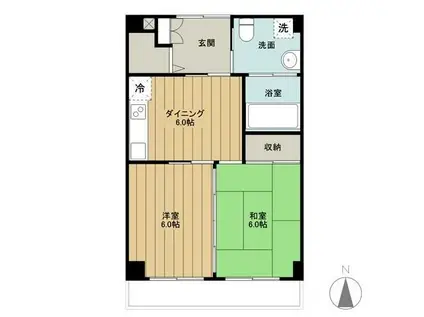 あいやビル(2DK/3階)の間取り写真