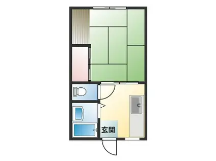 サンシティー平澤(1K/2階)の間取り写真