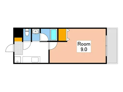 コクーン大元駅前(1K/2階)の間取り写真