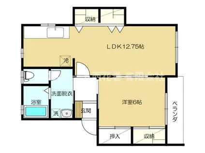 パストラルタウン牛崎A(1LDK/2階)の間取り写真