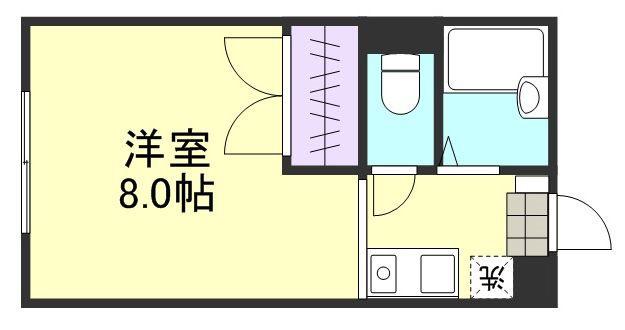 コンフォルト福井(1K/1階)の間取り写真