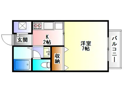 ラピス広野(1K/1階)の間取り写真