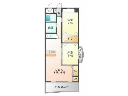 サンタユニテ(2LDK/6階)の間取り写真