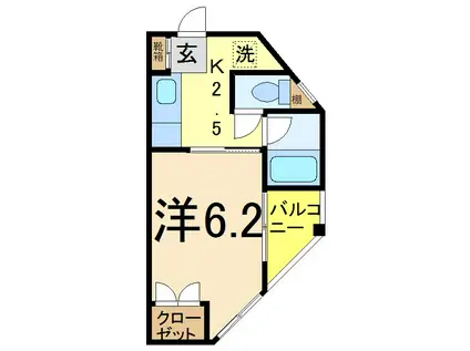 ポエムエイト(1K/2階)の間取り写真