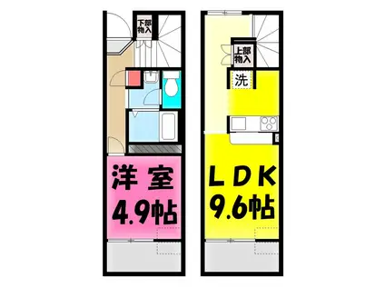 フルール(1LDK/1階)の間取り写真