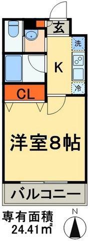 プラージュ美浜(1K/2階)の間取り写真