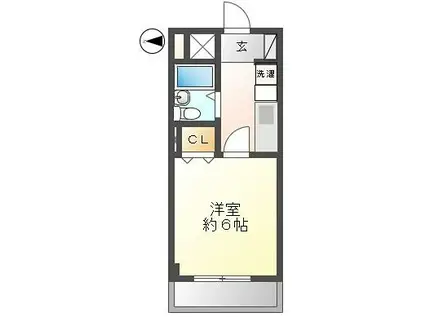プレスト桃山(1K/3階)の間取り写真