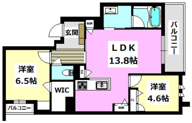 シャーメゾンセレナヴィラ(2LDK/3階)の間取り写真