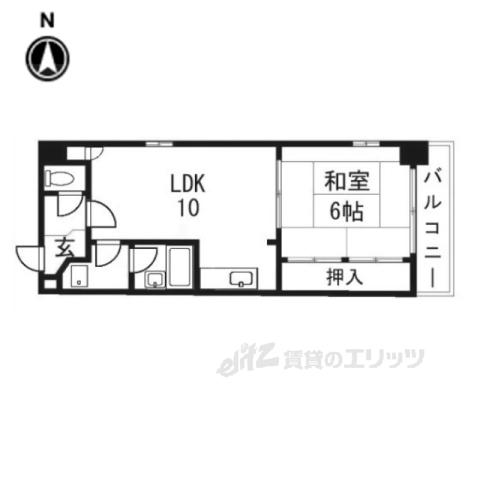 ウィングシティー西洞院(1LDK/5階)の間取り写真