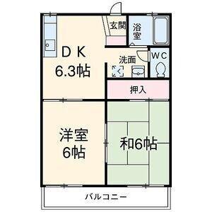 グリーンハイツ宮路(2DK/2階)の間取り写真