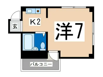 高松ビル(ワンルーム/4階)の間取り写真